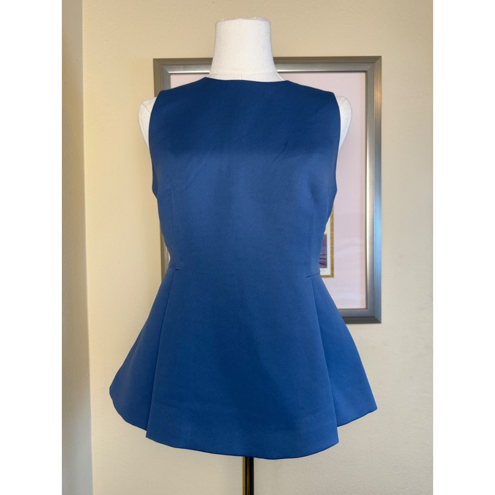 NWT Ted Baker Peplum Top Sleeveless Blouse Work | Light Blue | Size US 6 Ted 2 - Picture 2 of 9